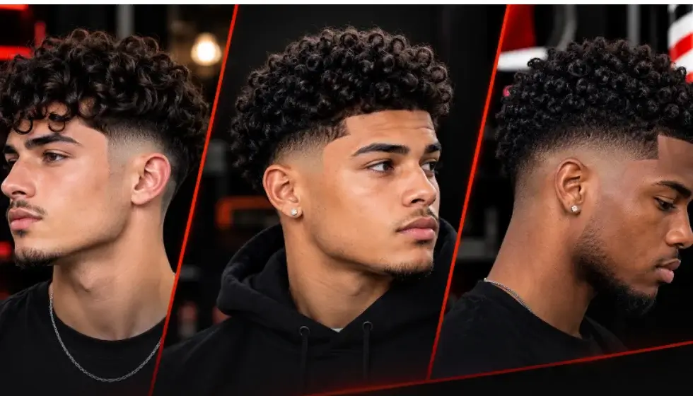 Low fade with curly hair hairstyles for men with defined curls and clean faded sides